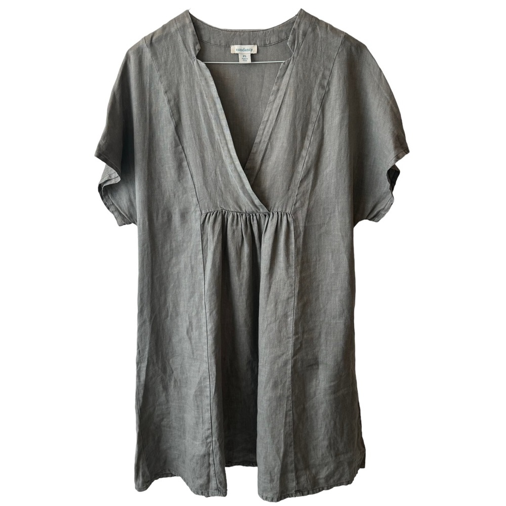 Sundance Dawn To Dusk Gray Linen Mini Dress